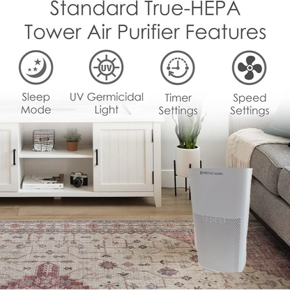 UV Air purifier sterlizers for household, containing air filter and Ultraviolet (UV) light for disinfection